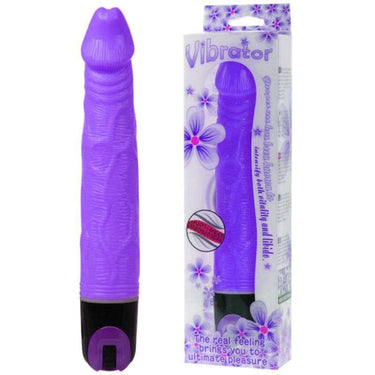 Vibratore Dildo Venato Multispeed in TPR Viola - Emozioni Intense